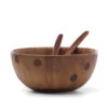 Kate Spade By Lenox, 3 Qt All In Good Taste Wood Deco Dot Salad Bowl With Servers
