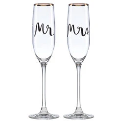 Kate Spade New York, Lenox Bridal Party, Mr And Mrs Toasting Flutes, Set