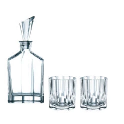 Nachtmann Aspen Decanter And Two Whiskey Tumblers, Set Of 3