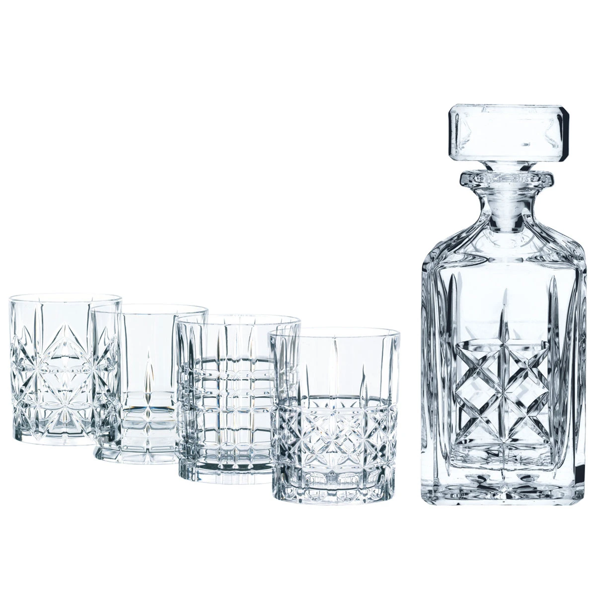 Nachtmann Highland Whiskey Decanter, 4 Whiskey Tumblers Set 3 Nachtmann Highland Whiskey Decanter, 4 Whiskey Tumblers Set