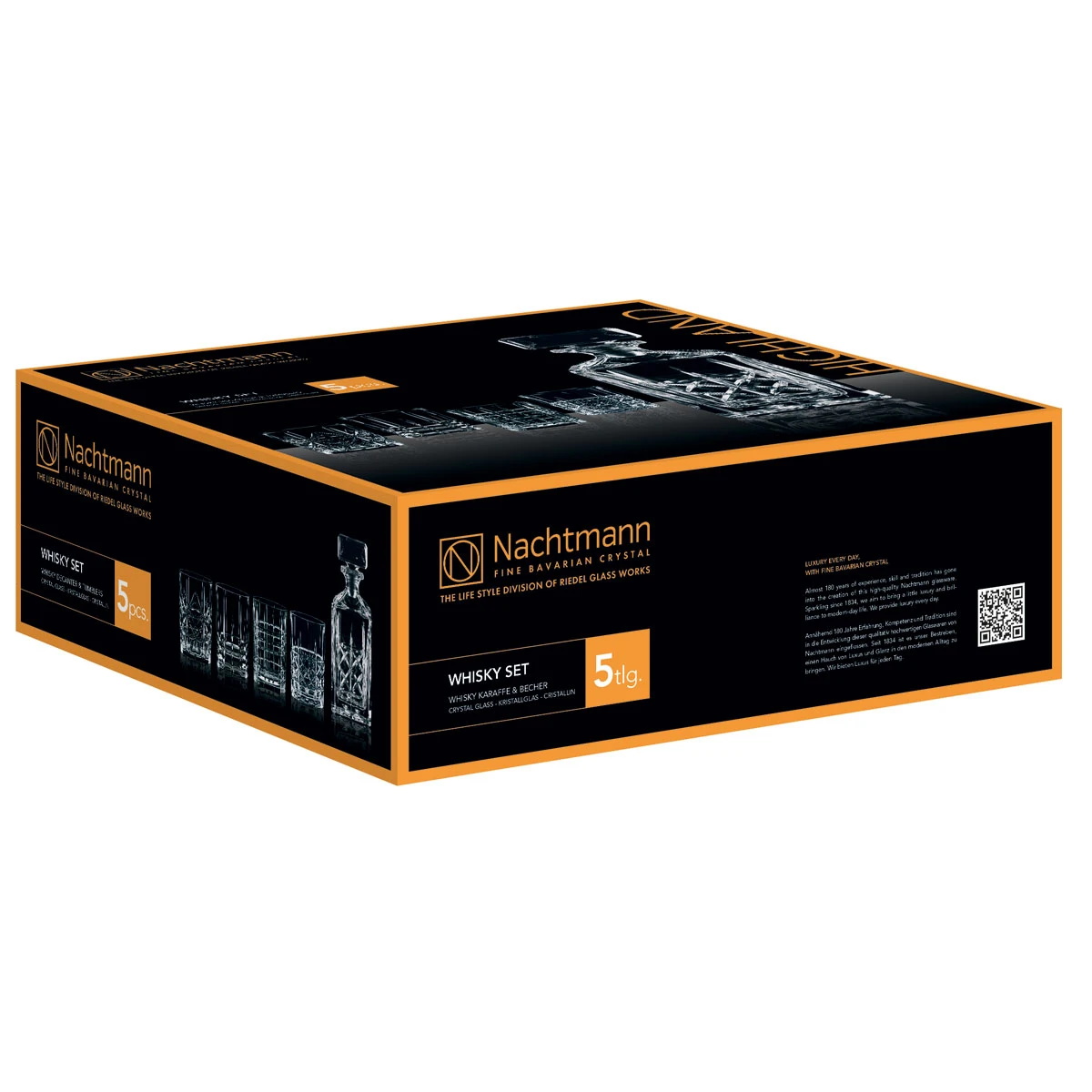 Nachtmann Highland Whiskey Decanter, 4 Whiskey Tumblers Set 4 Nachtmann Highland Whiskey Decanter, 4 Whiskey Tumblers Set - Image 2