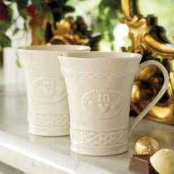 Belleek China Claddagh Coffee Mugs, Pair -Household Products Shop B4131 claddagh mugs1200