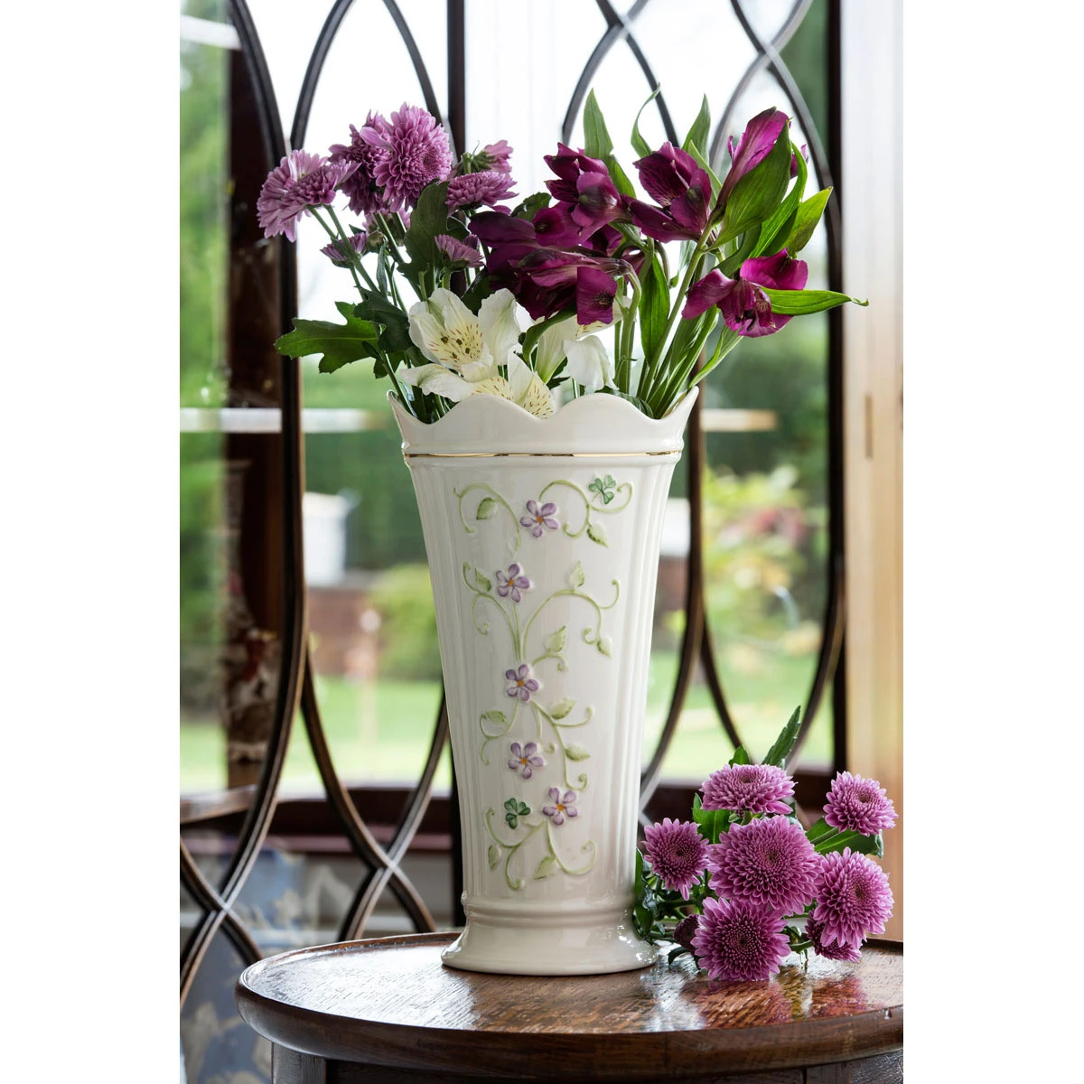 Belleek China Irish Flax 9.5" Vase 4 Belleek China Irish Flax 9.5" Vase - Image 2