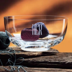 Crystal Blanc, Personalize! 6 Nappy Crystal Bowl, Set Of 4