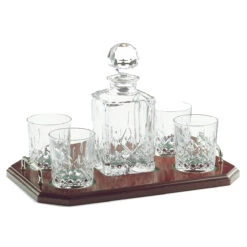 Galway Longford Square Decanter And DOF On Tray Set