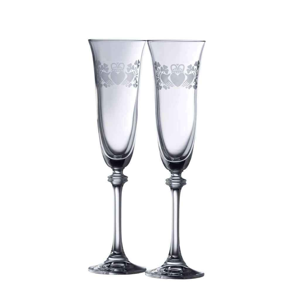 Galway Claddagh Ring Shamrock Liberty Flute Pair 3 Galway Claddagh Ring Shamrock Liberty Flute Pair