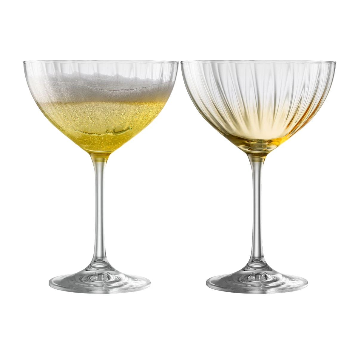 Galway Erne Cocktail, Saucer Champagne Pair In Amber 2 Galway Erne Cocktail, Saucer Champagne Pair In Amber