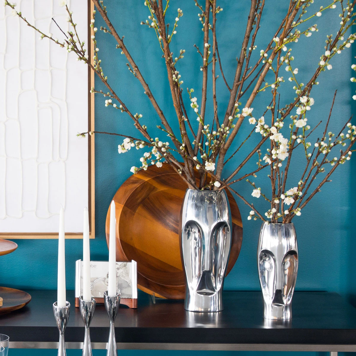 Nambe Metal 10" Face Vase 4 Nambe Metal 10" Face Vase - Image 2