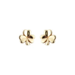 Cashs Ireland, 18K Gold-Plated Shamrock Pierced Earrings Pair